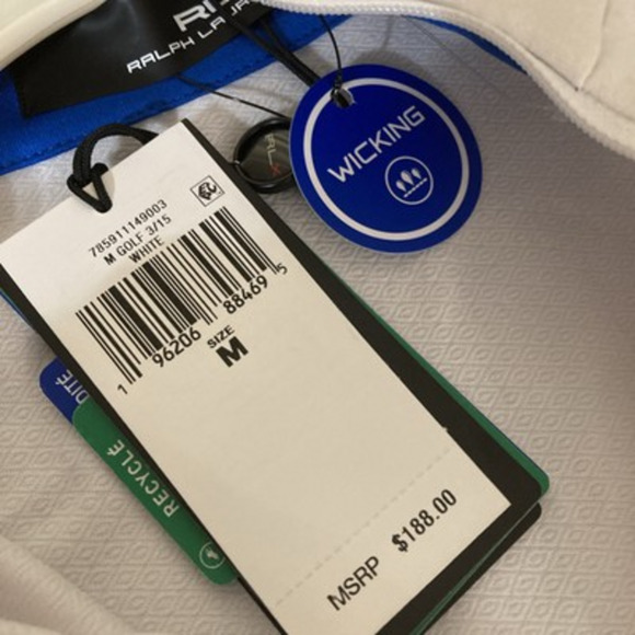 RLX Ralph Lauren Mens Wicking Golf Pullover 1/4 Zip M New White Performance $188 - Picture 8 of 8